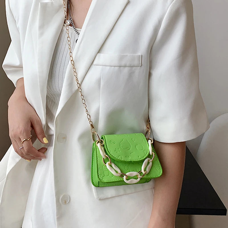 Solid Messenger Bag Women's Summer Mini Square Tote Bag