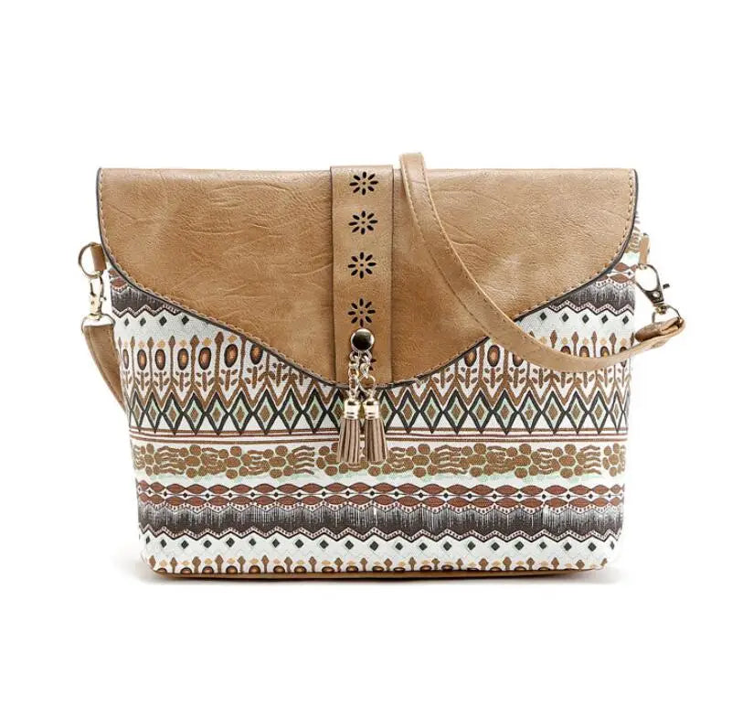 Brown Leather Crossbody Bag Casual Tote Top Hand Bag