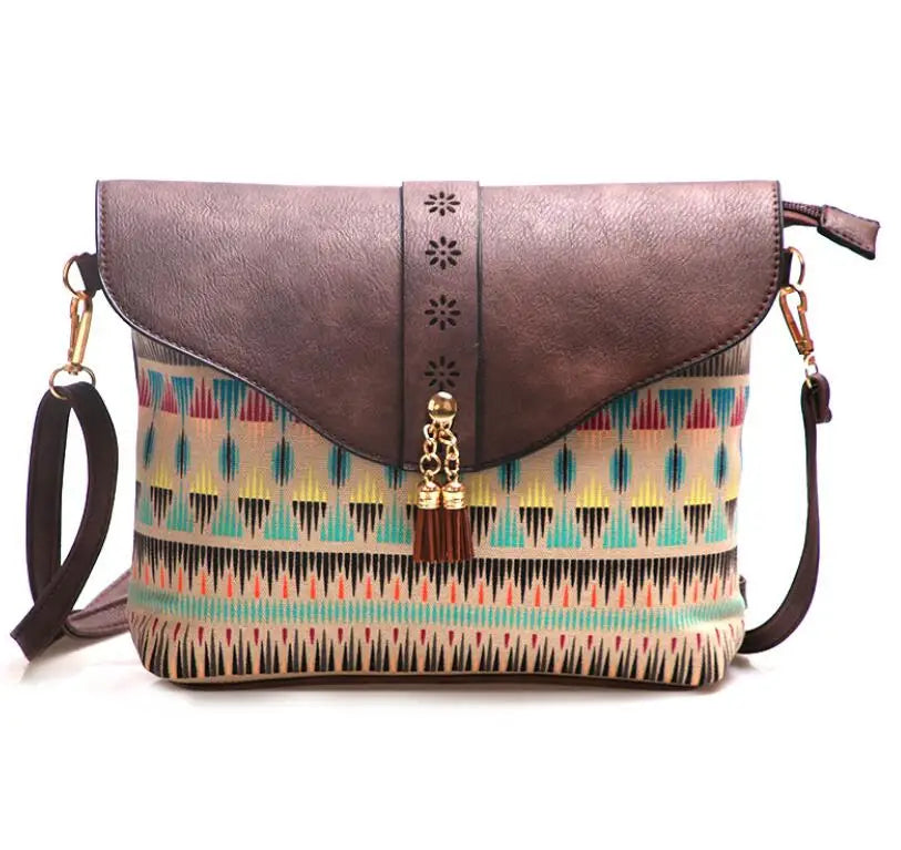 Brown Leather Crossbody Bag Casual Tote Top Hand Bag