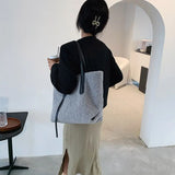 Lambwool Large Shoulder Bag Winter Plush Tote Bag For Women's