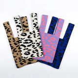 Leopard Crochet Women Handbags Knitting Wrist Bags Shoulder Bag Tote Purse