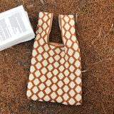Plaid Knitting Women Shoulder Bag Hollow Out Shpping Bag Female Handbag