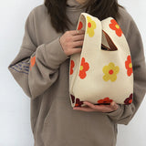 Polka Dot Knitting Shoulder Bag Clutch Purse Handbags Summer Beach Female Tote