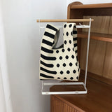 Polka Dot Knitting Shoulder Bag Clutch Purse Handbags Summer Beach Female Tote