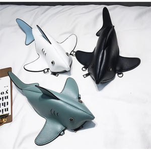 Shark Shape Bag Top Leather Crossbody Bag Lady Bag Cartoon Purse