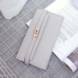 Women Wallet Money Bag Cell Pocket Ladies Long Purse Lock Clutch