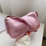 Bright Leather Handbag Underarm Shopping Bag Solid Female Shoulder Bag