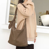 Solid Canvas Tote Shoulder Bag Women's Crossbody Bag
