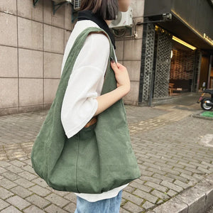 Canvas Tote Bag Large Capacity Crossbody Shoulder Bag for Women