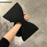 Bow Clutches Bag Black Evening Party Handbag