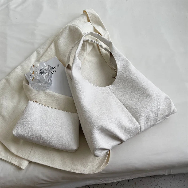 Women Shoulder Bag Large Capacity Solid Female Handbag