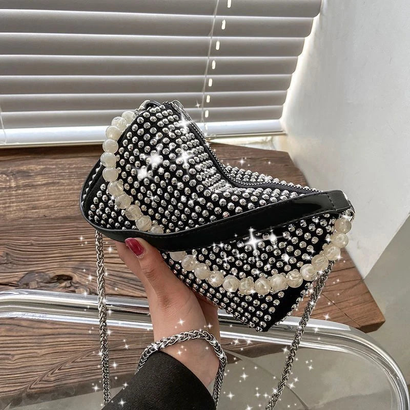 Diamond Crossbody Shoulder Bag Women Small Handbag Clutch Retro Pillow Hobos Bag