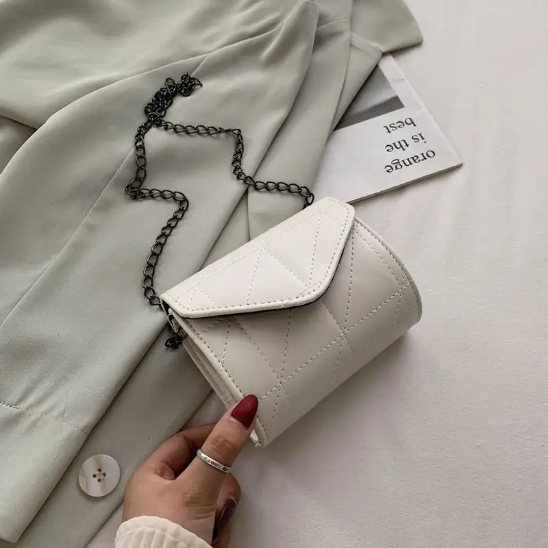 Diamond Lattice Solid Shoulder Bags Chain Mini Crossbody Bag