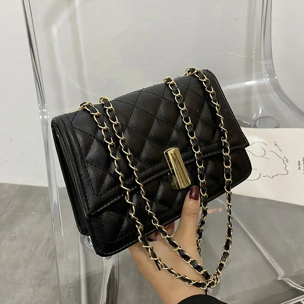 Diamond Shape Lattice Shoulder Bags PU Leather Women Crossbody Bag
