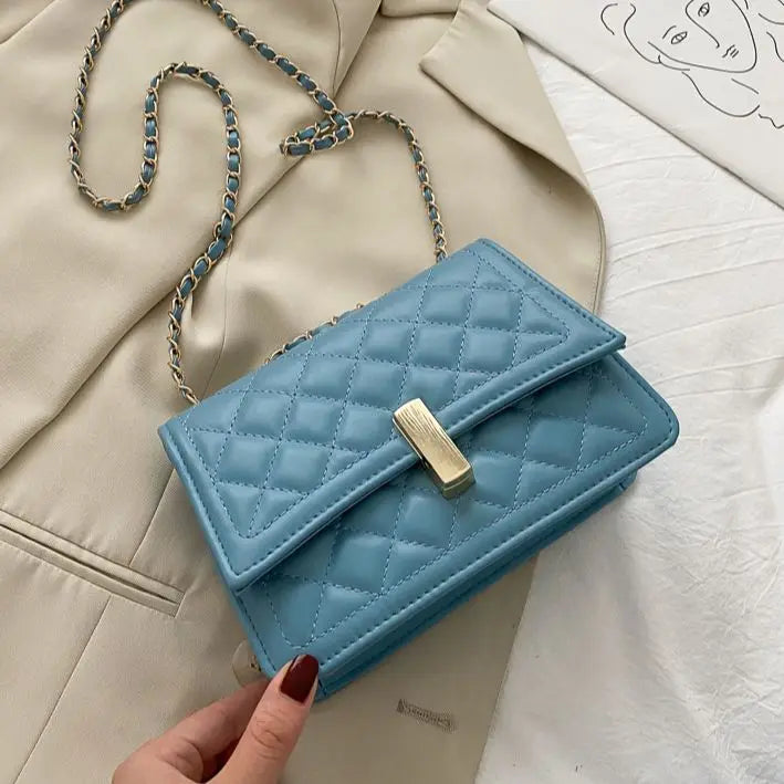 Diamond Shape Lattice Shoulder Bags PU Leather Women Crossbody Bag