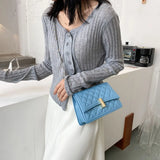 Diamond Shape Lattice Shoulder Bags PU Leather Women Crossbody Bag