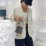 Diamond Rhinestone Bucket Chain Shoulder Bag Women Crossbody Tote