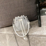Diamond Rhinestone Bucket Chain Shoulder Bag Women Crossbody Tote