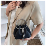 Diamonds Tassel Evening Clutch Bag Crystal Bucket Purse