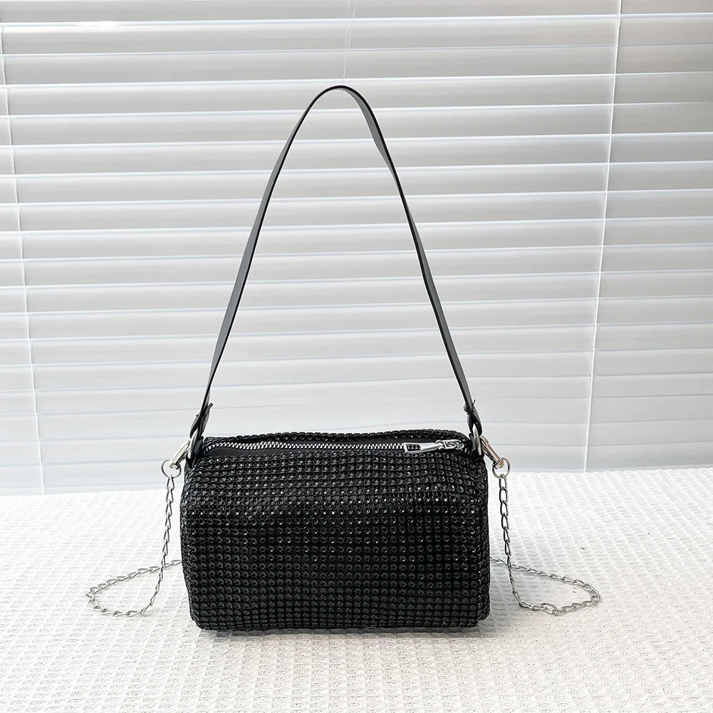 Diamonds Crossbody Shoulder Bag Chain Zipper Purse