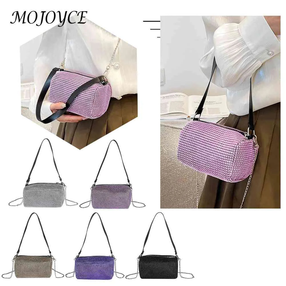 Diamonds Crossbody Shoulder Bag Chain Zipper Purse