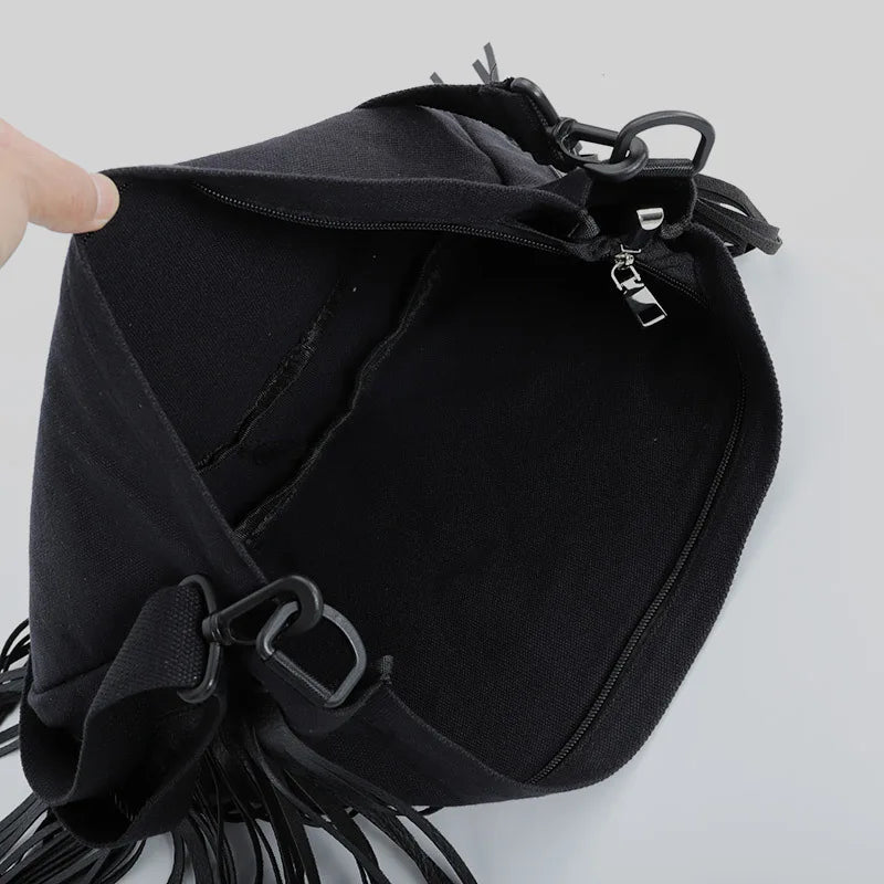 Casual Women Crossbody Bag Tassel Shoulder Messenger Bags Hobo Canvas Bag