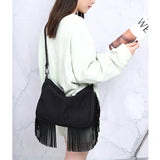 Casual Women Crossbody Bag Tassel Shoulder Messenger Bags Hobo Canvas Bag