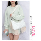 Casual Women Crossbody Bag Tassel Shoulder Messenger Bags Hobo Canvas Bag