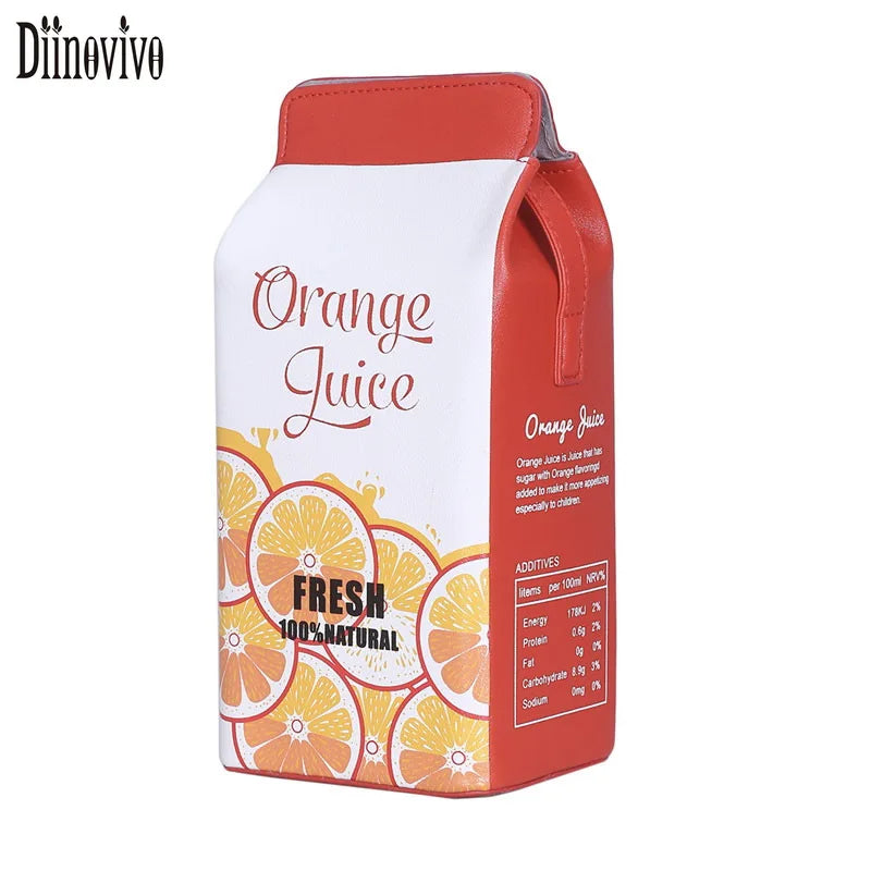 Cartoon Print Ladies Crossbody Bags Milk Box Women Shoulder Bags