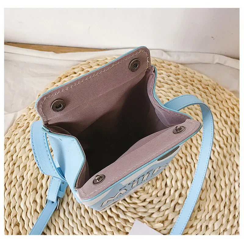 Cartoon Print Ladies Crossbody Bags Milk Box Women Shoulder Bags