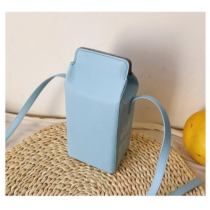 Cartoon Print Ladies Crossbody Bags Milk Box Women Shoulder Bags