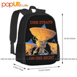 Dire Straits On The Night Poster Backpack Large Capacity Gym Schoolbag