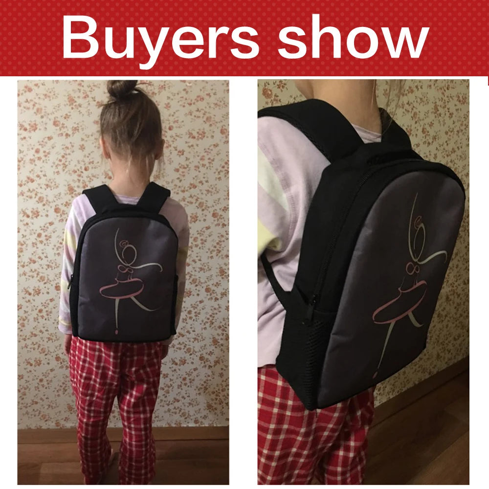 12 Inch Ballet Print Kids School Bag