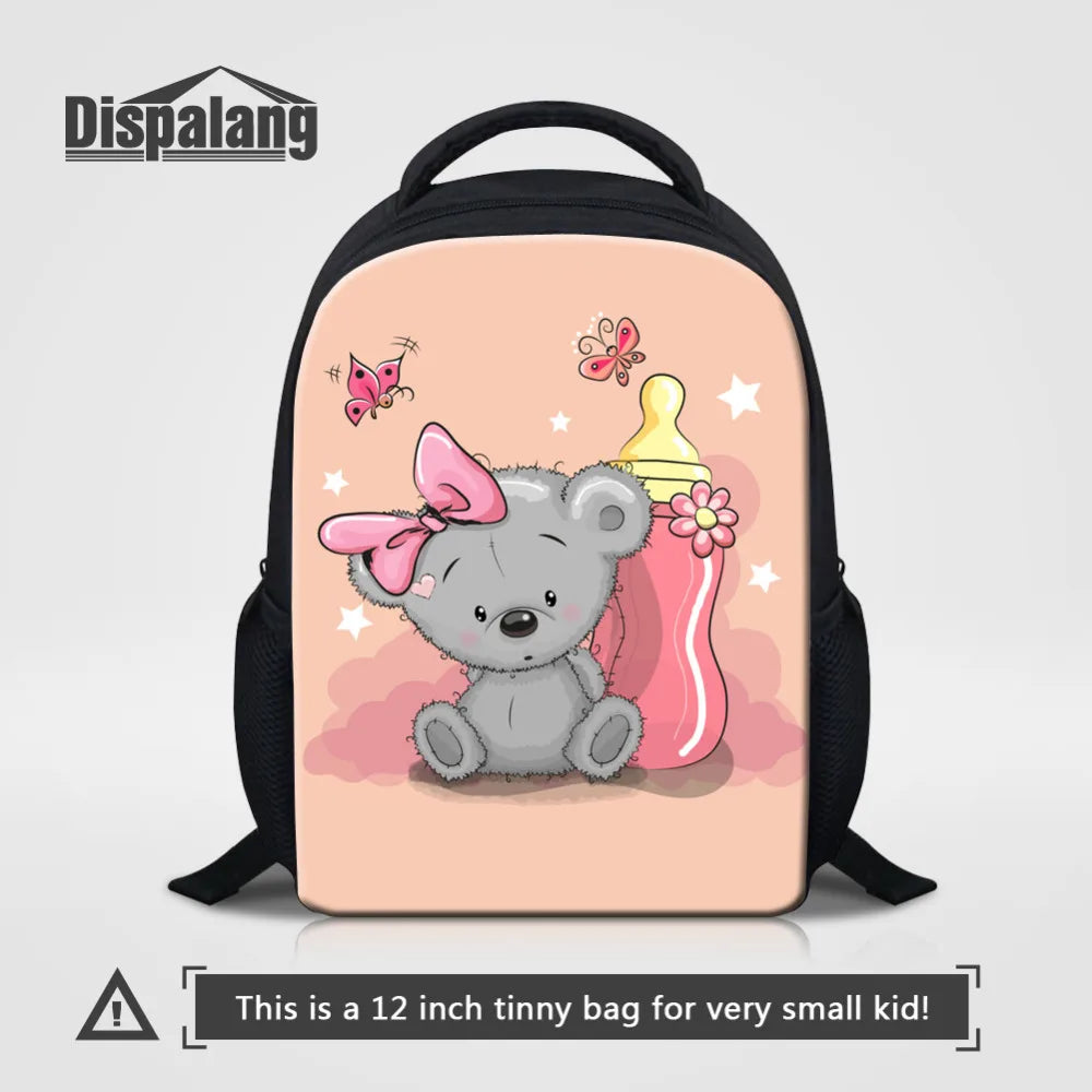12inch Children Mini Backpack Kindergarten Bear Print Book Bag