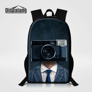 Kids Schoolbag Camera Pattern Boys Backpack