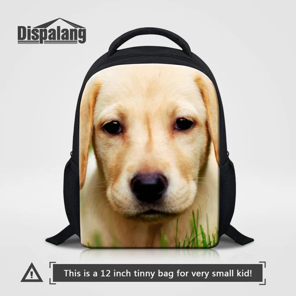 12 Inch Kids Animal School Bags Dog Print Child Small School Backpacks
