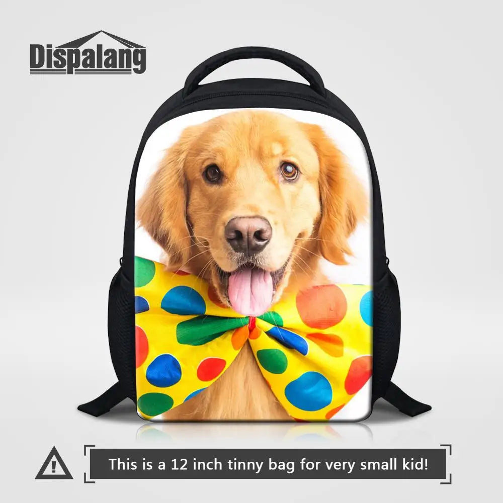 Breathable Dog Print School Bag for Kids, Small Backpack for Boys Girls