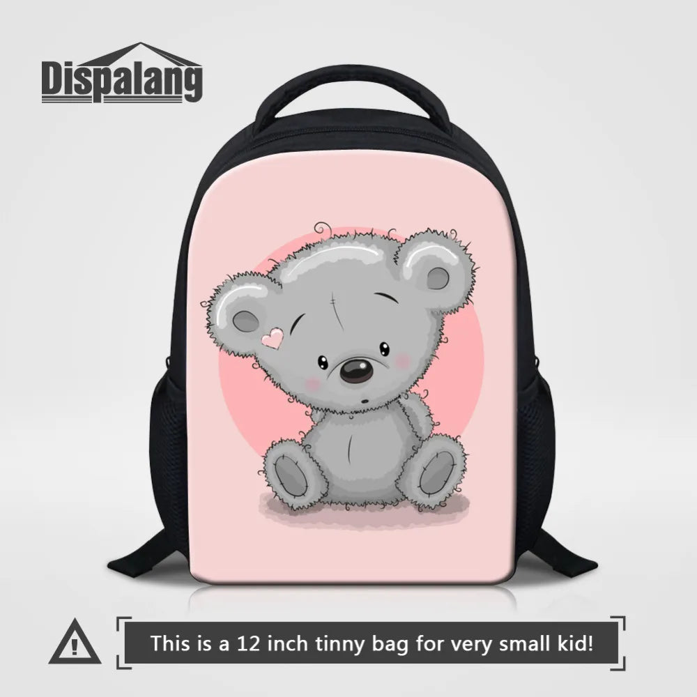 Cartoon Bear Small Backpack for Girls Kids School Bags