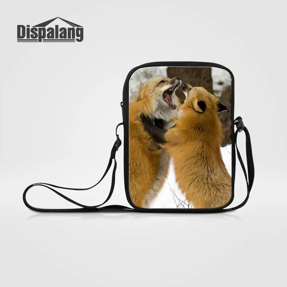 Cartoon Fox Cross Body Shoulder Bags Mini Messenger Bags Small Casual Bag Ladies