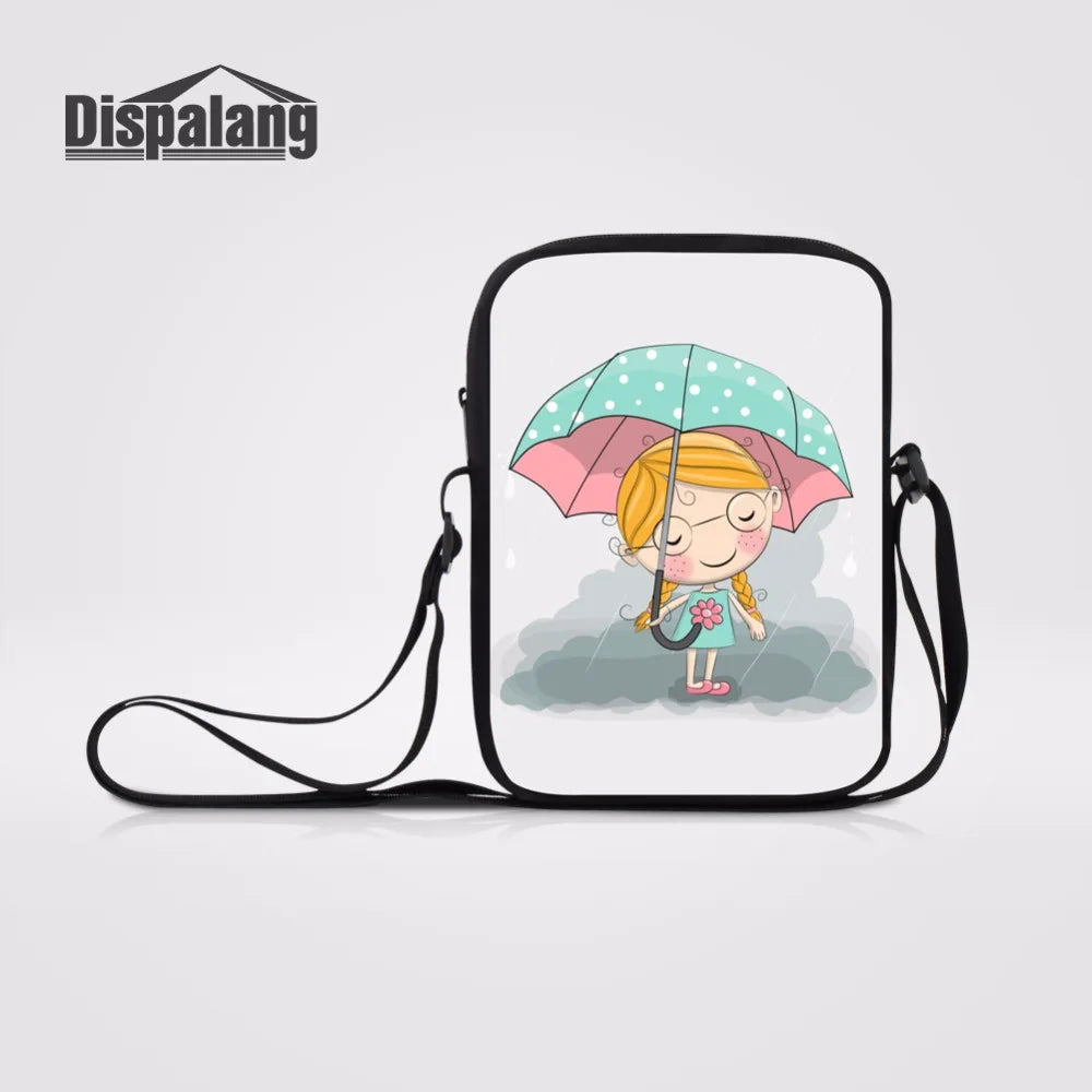 Cartoon Girl 3D Print Women Mini Crossbody Bag Ladies Messenger Bag