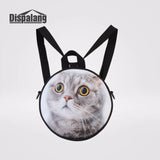 Cartoon Hairstyle Prints Kids School Bag Round Bag Knapsack
