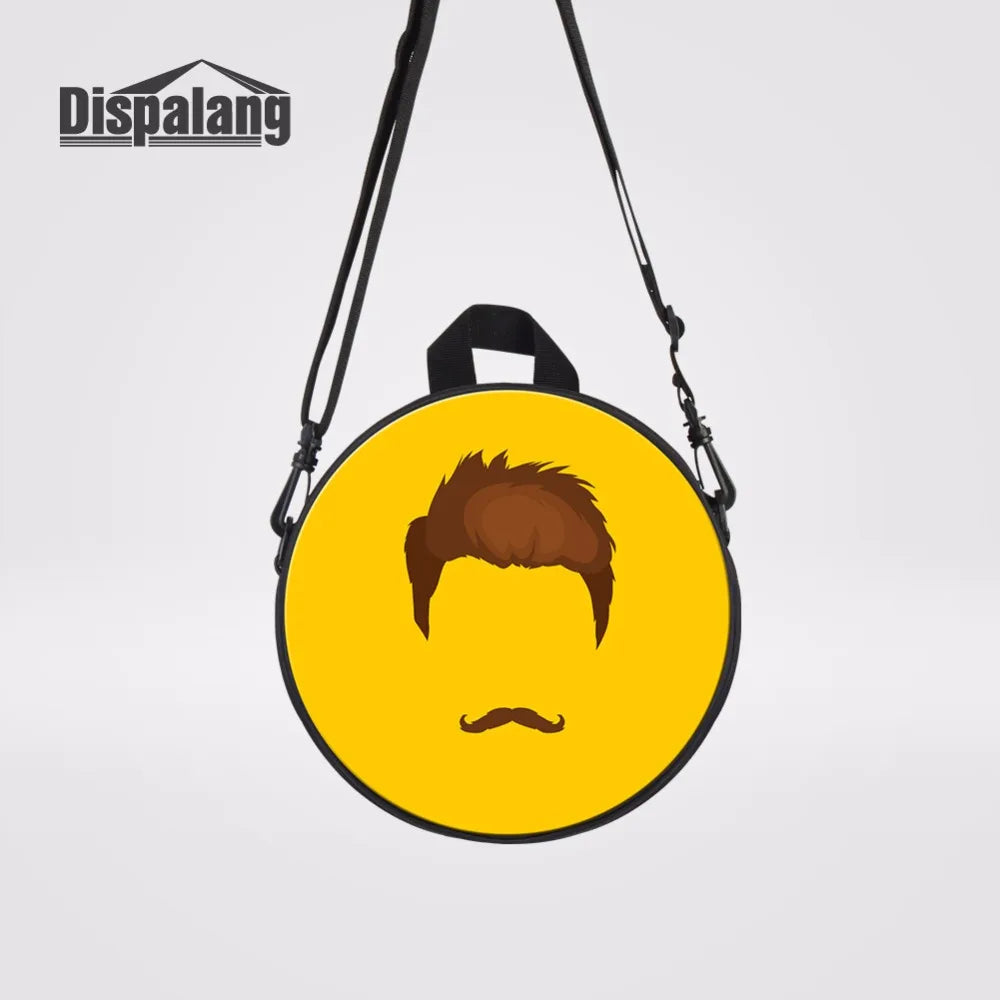 Cartoon Hairstyle Prints Kids School Bag Round Bag Knapsack