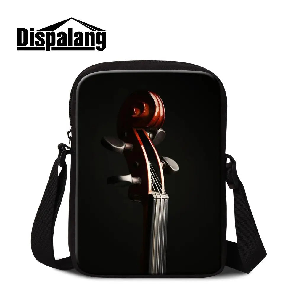 Casual Messenger Bag Ballet Toe Shoes Violin Prints Crossbody Bags