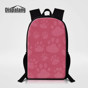 Cat Paw Print Backpack Casual Student School Bags Travel Shoulder