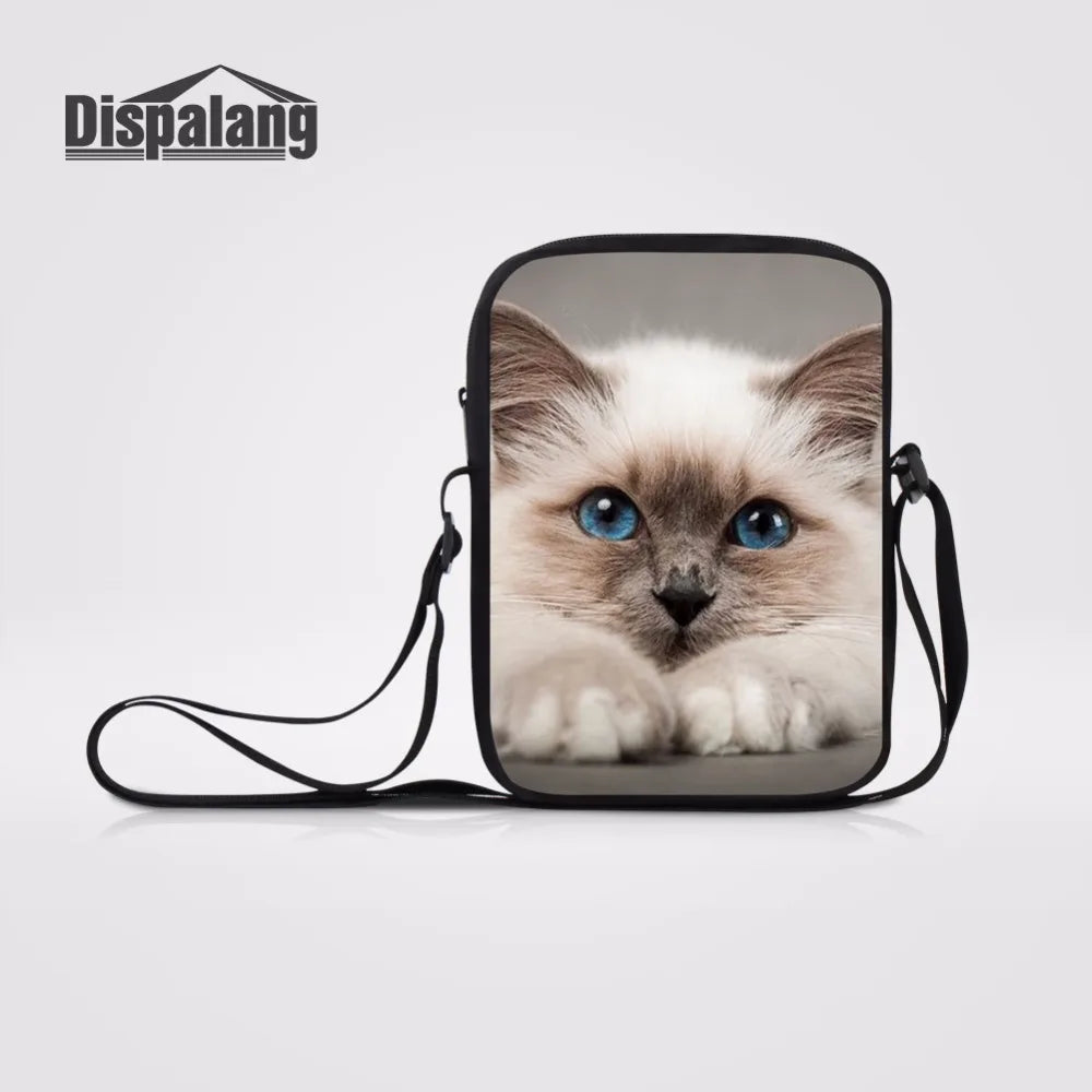 Cat Pattern Teen Single Shoulder Bag Lady Crossbody Bag Satchel Messenger Bag