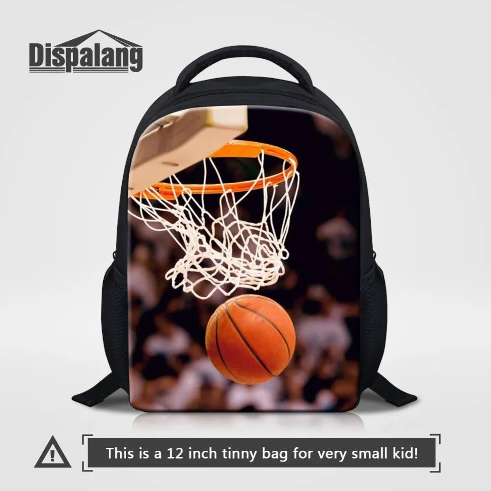 Kids Shoulder Bag Basketball Prints School Bag Satchel Backpack