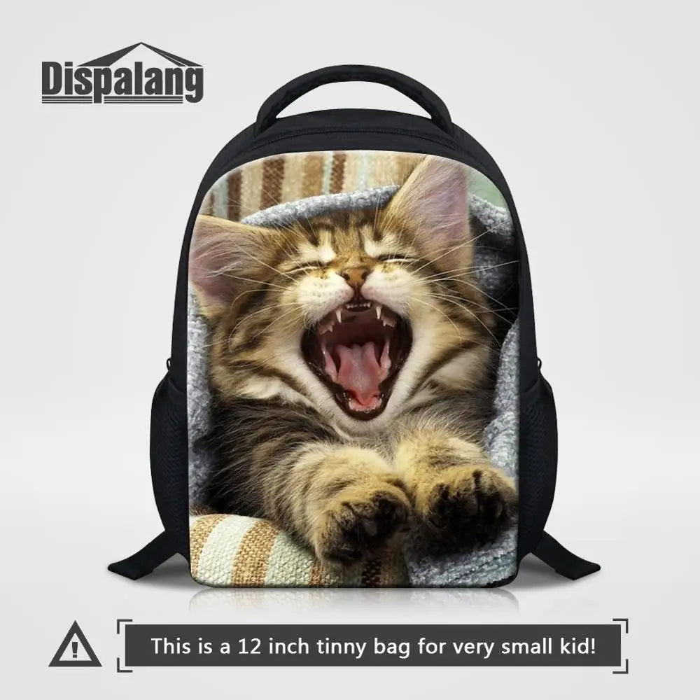 Cat Print Kids School Bag for Kindergarten Children