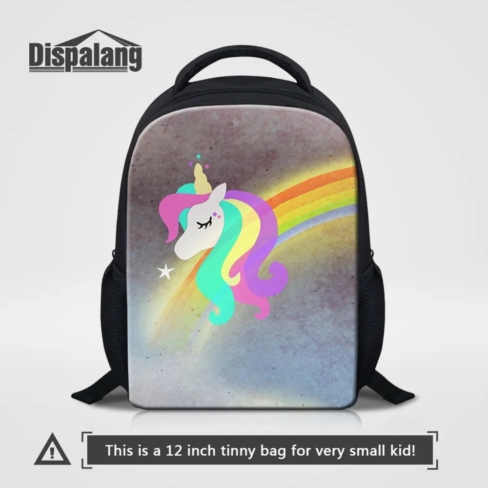 Unicorn Rainbow Print Preschool Backpack 12 inch Book Bag
