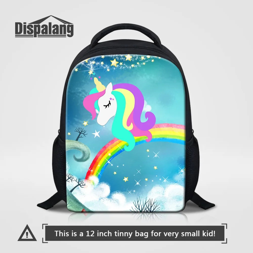 Unicorn Rainbow Print Preschool Backpack 12 inch Book Bag