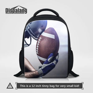Backpack First Grade Rugbyball Footballs Prints Schoolbag